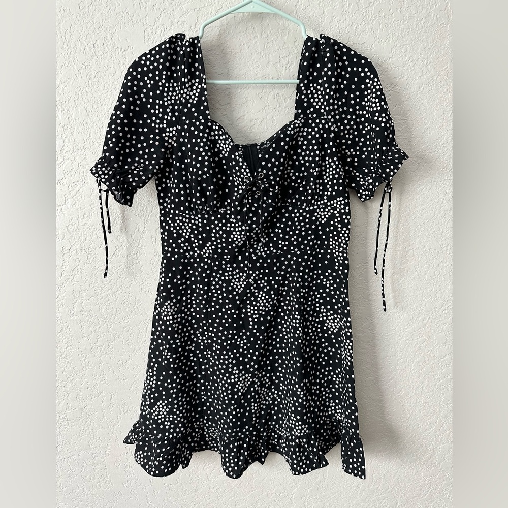 Nasty Gal Black & White Polka Dot Dress